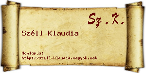 Széll Klaudia névjegykártya