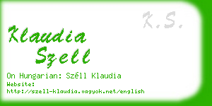klaudia szell business card