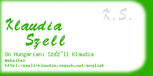 klaudia szell business card